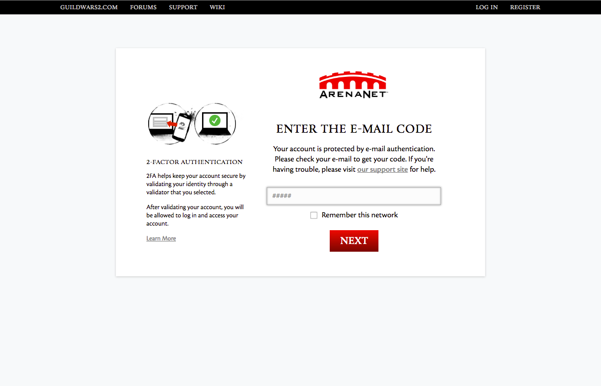 Account management: two-factor authentication.