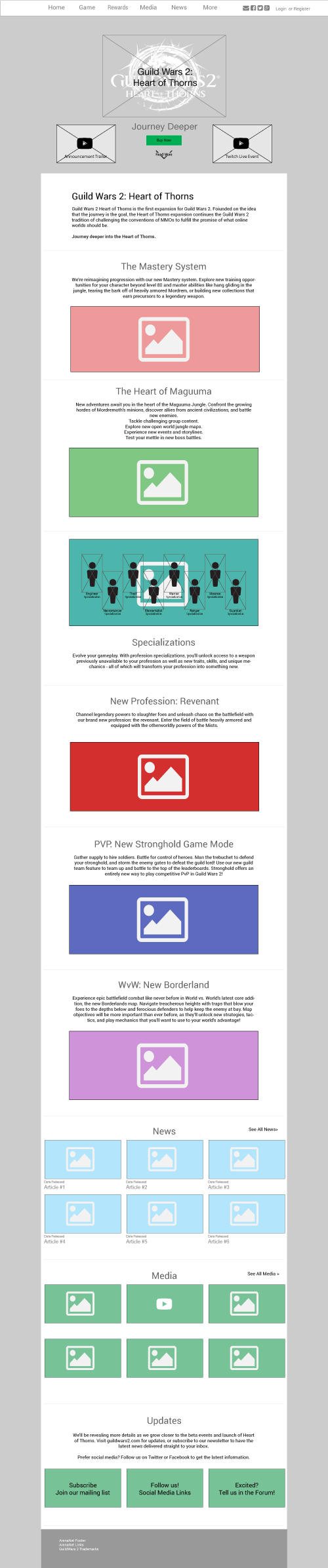 Heart of Thorns landing page, responsive.