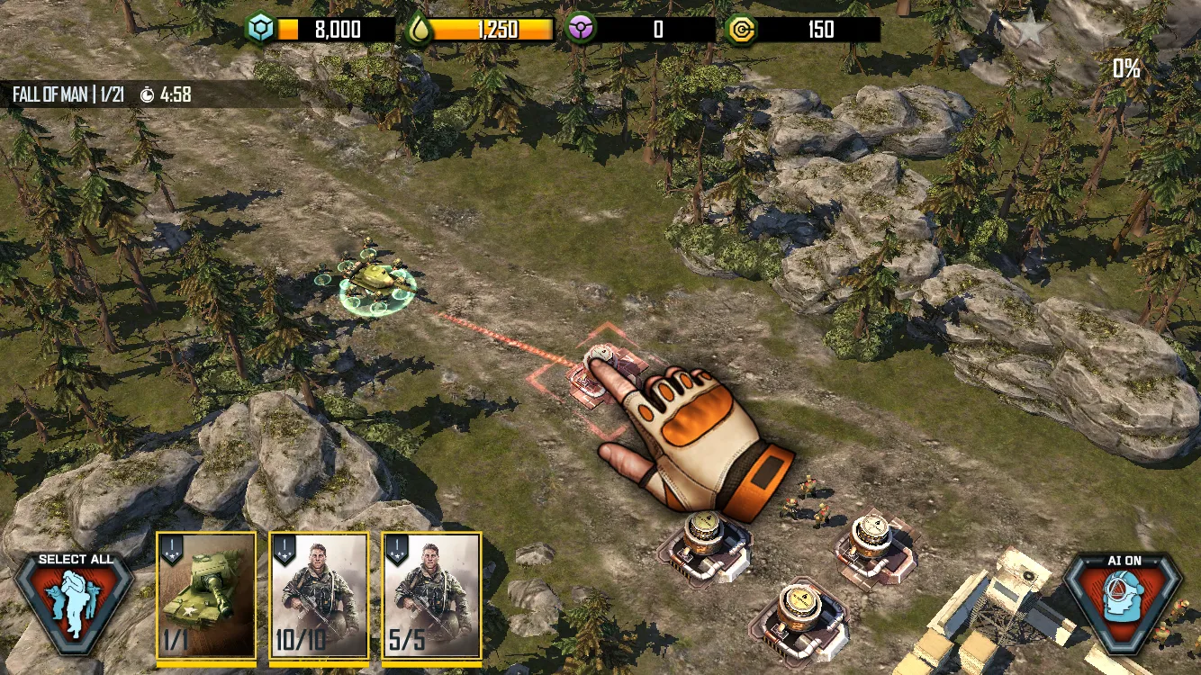 War Commander: Rogue Assault, in-game screen.