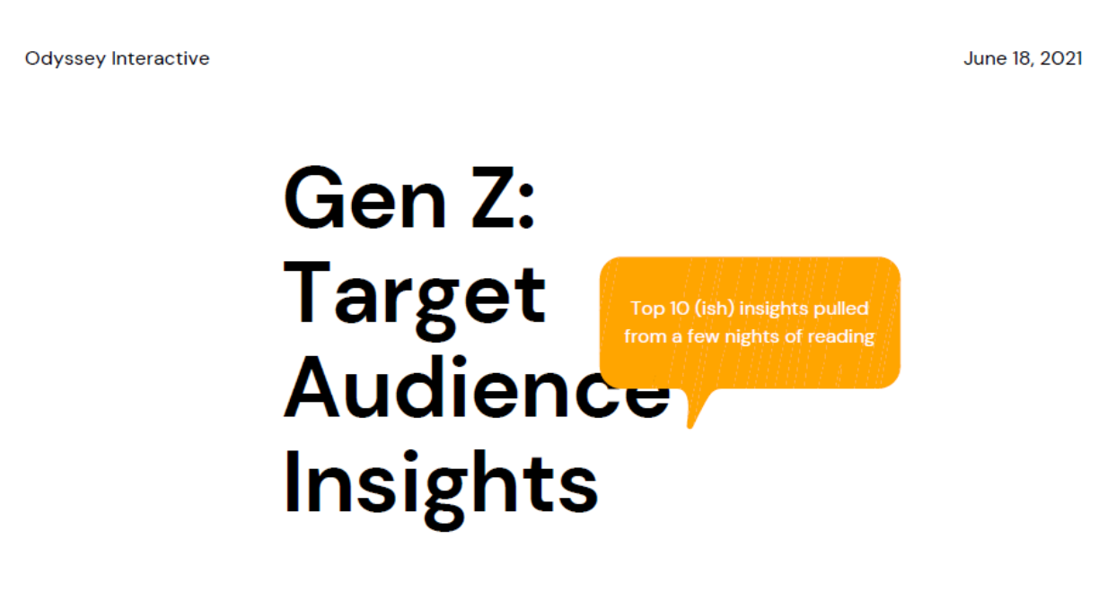 Lunch and Learn deck: audience insights for Odyssey.