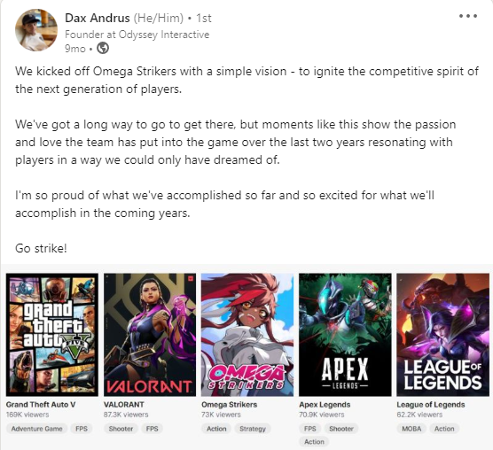 Omega Strikers' Creator VS Tournament announcement.
