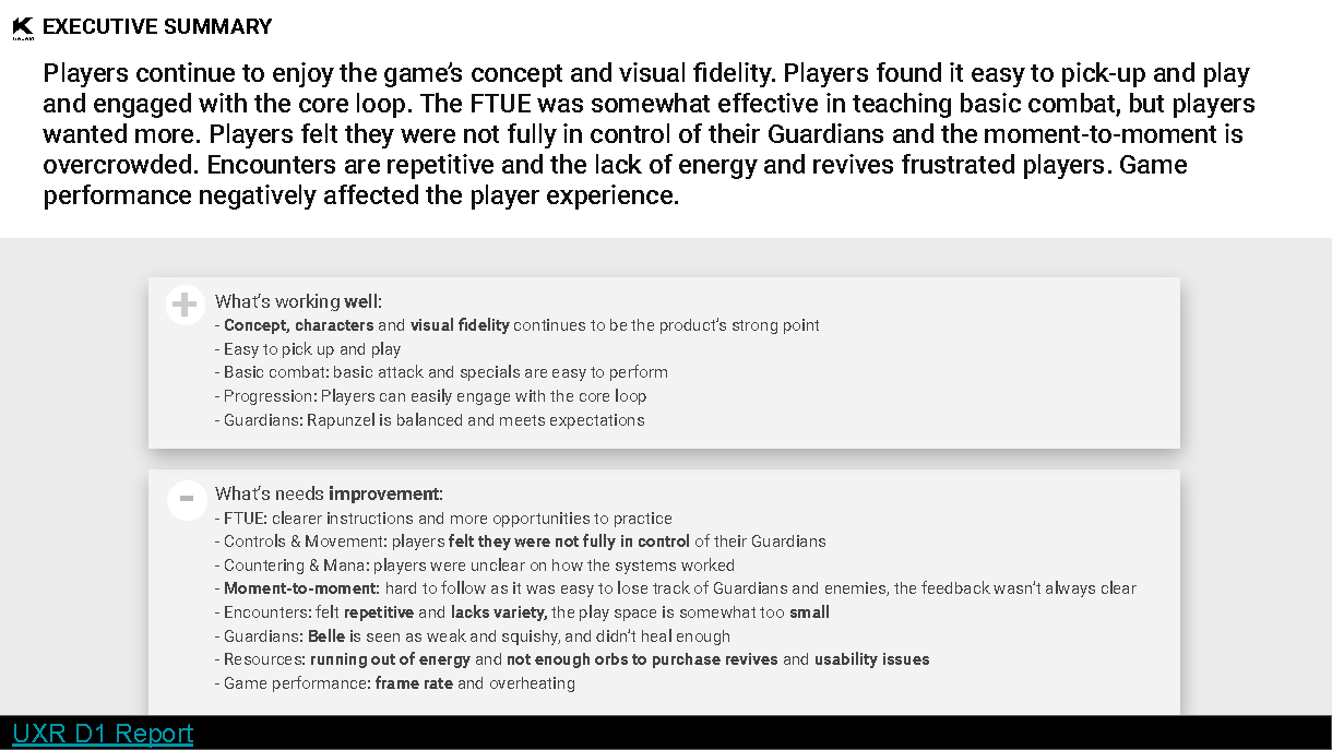 User Experience strike team deck, page 4.