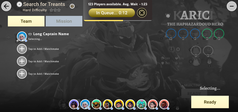 Hero select, solo, not ready.