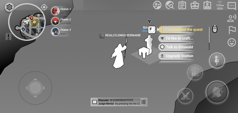 Home Hub world interaction, keyboard and mouse: talking to an NPC.
