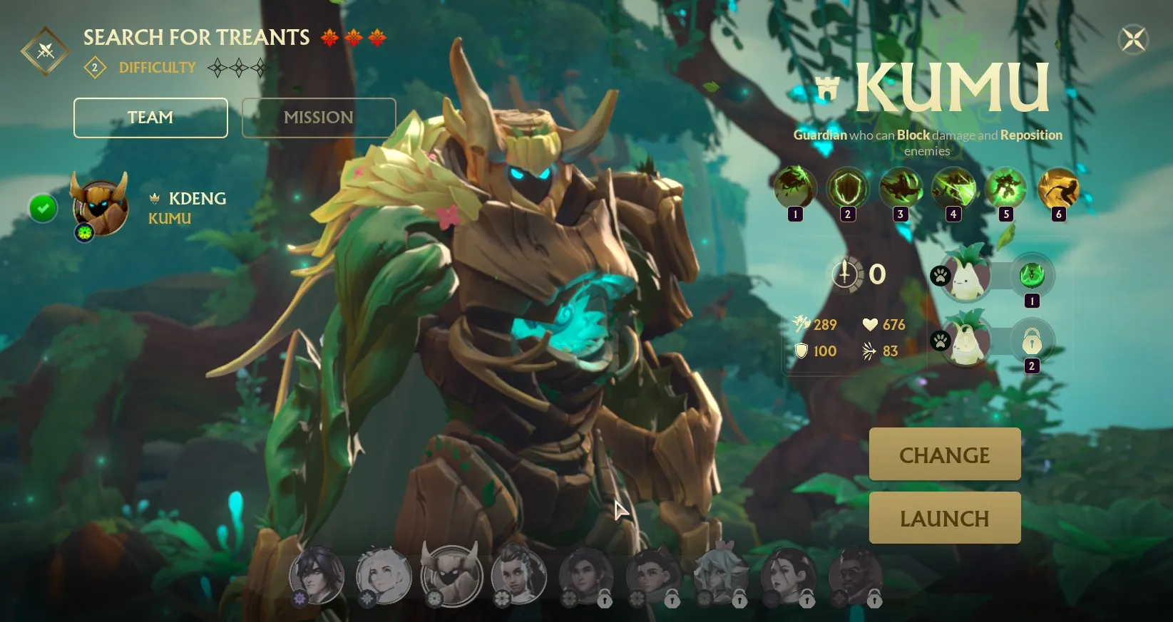 Team select in the game client.
