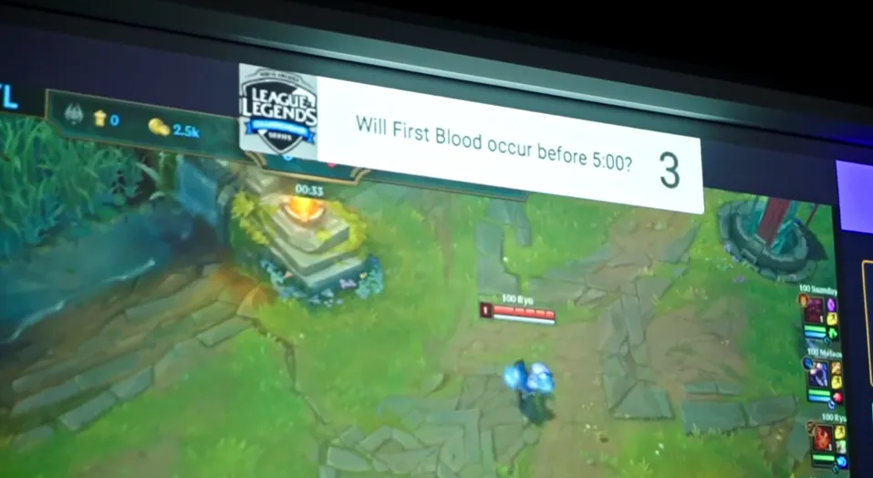A Taunt question on the tournament broadcast: will first blood occur before 5:00?